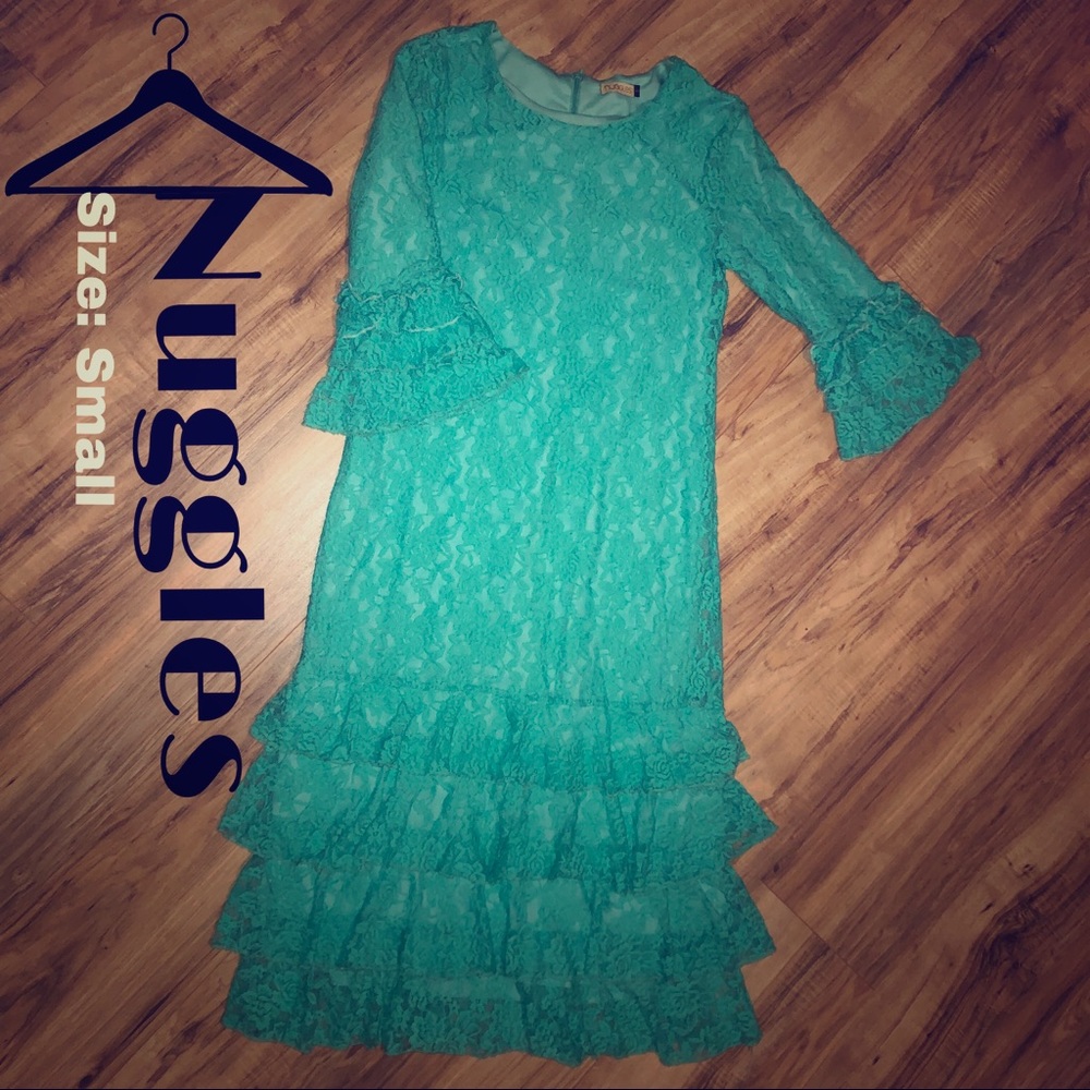 Nuggles Turquoise Lace Dress
